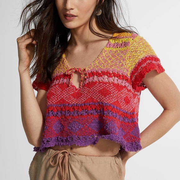Free People Lily Sweater in paradise tropical red - Picture 4 of 10